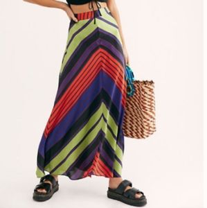 Free People Multicolor Striped Maxi Skirt